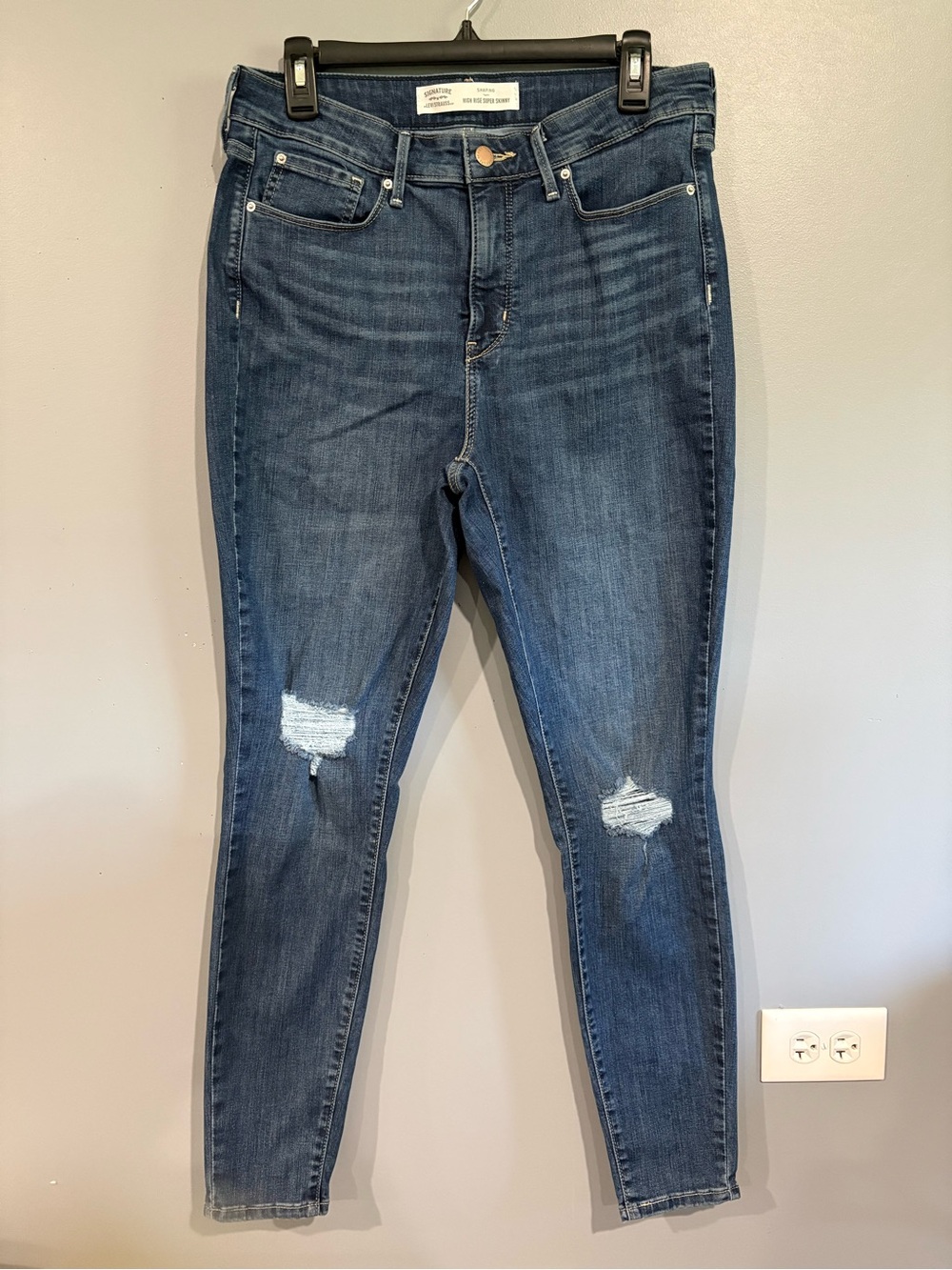 Signature by Levi Strauss High Rise Super Skinny Distressed Jeans 12
